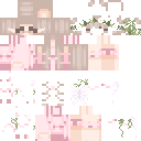 cute fairy girl with a pink dress skin texture file (128×128 HD)