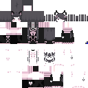 CUTE PINK🩷 AND BLACK 🖤 GIRL skin texture file (128×128 HD)