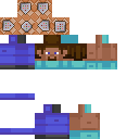 hive style Steve holding a command block (first time doing this thing) skin texture file (128×128 HD)