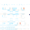 ♡ 🎀, Blue Version skin texture file (128×128 HD)